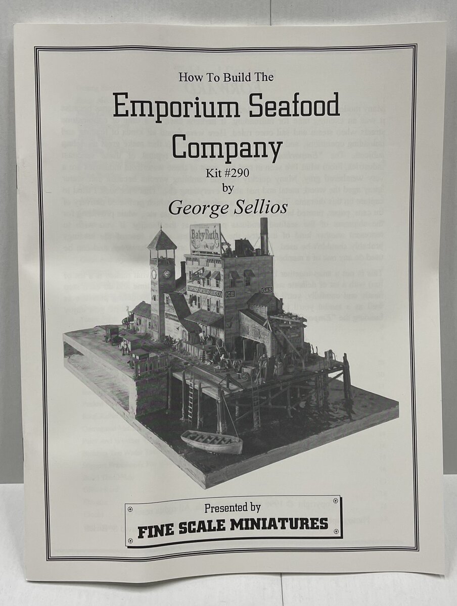 Fine Scale Miniatures 290 HO Scale Emporium Seafood Co. Laser-Cut Building Kit LN/Box