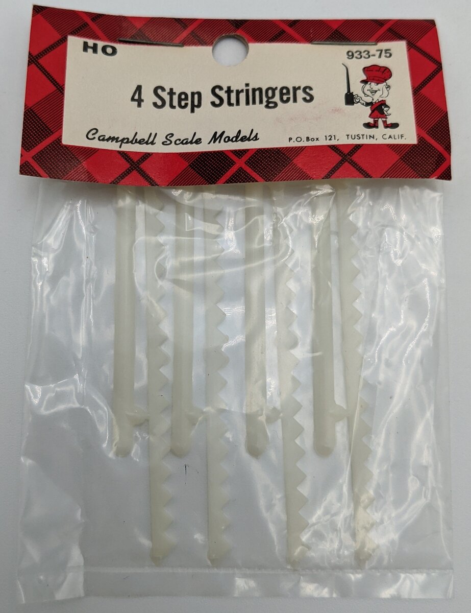 Campbell Scale Models 933-75 HO 4 Step Stringers Plastic Part