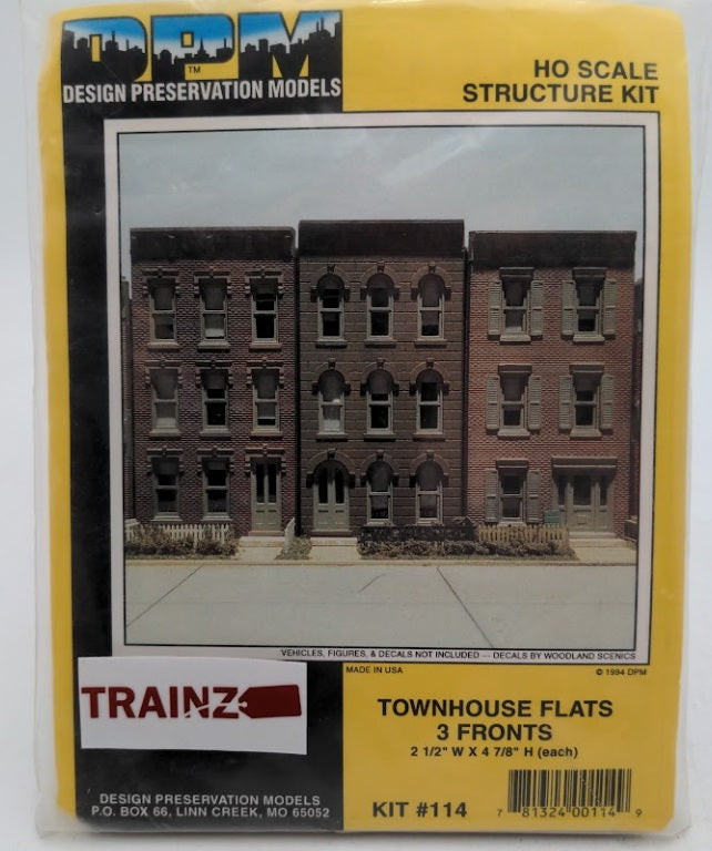 DPM 11400 HO Scale Townhouse Flats 3 Fronts Building Kit