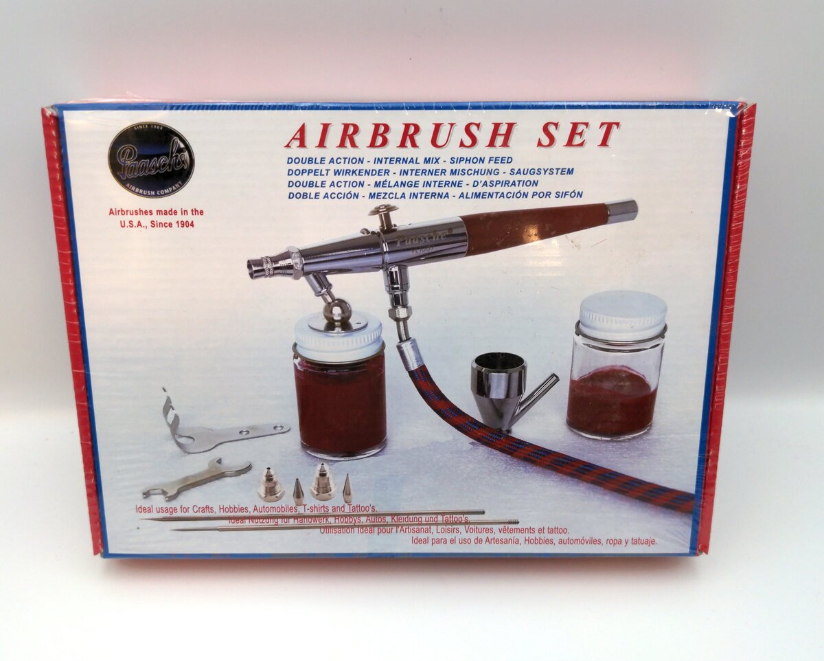 Paasche 00052 Airbrush Set Double Action Internal Mix Siphon Feed