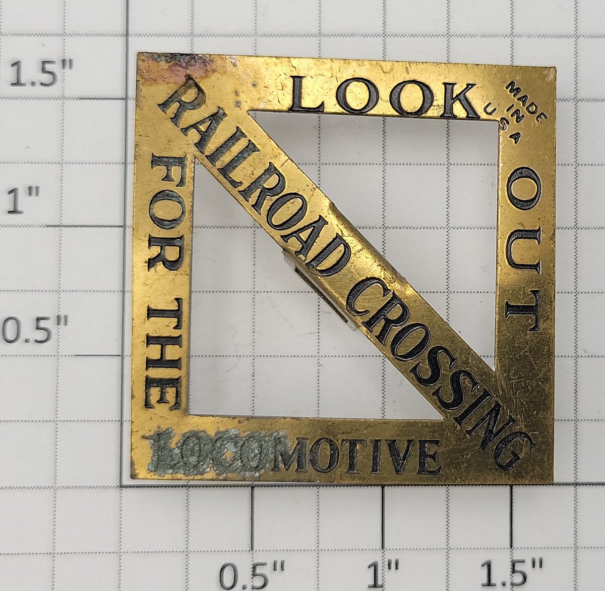 Lionel 1045-2 Brass Metal Railroad Crossing Sign