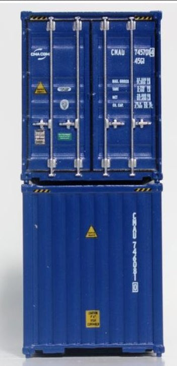 JTC Model Trains 405066 N CMA CGM 40' Hi-Cube C.S. Container (Pack of 2)