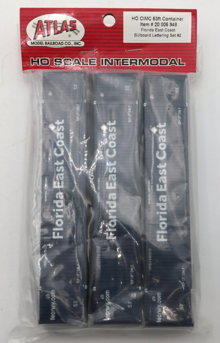 Atlas 20005948 HO Scale CIMC 53' Container FEC Set #2