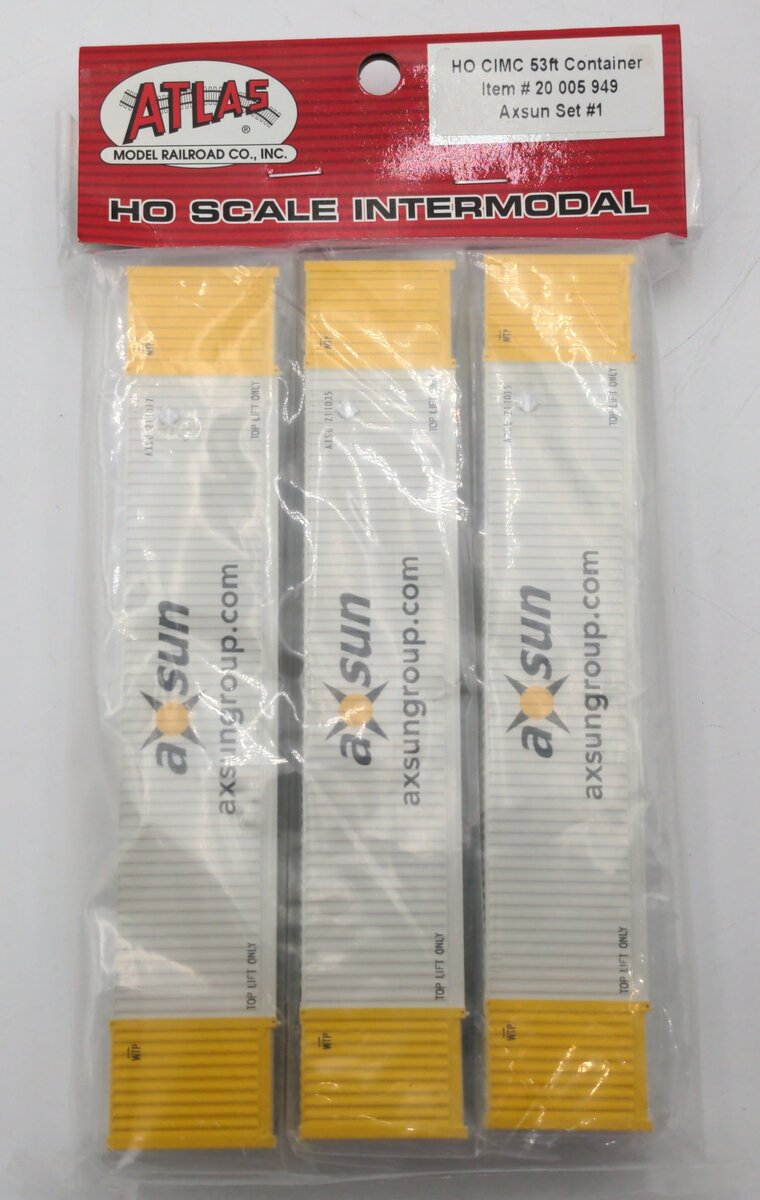 Atlas 20005949 HO Scale 53' Cimc Container AX SUN Set #1 (Pack of 3)
