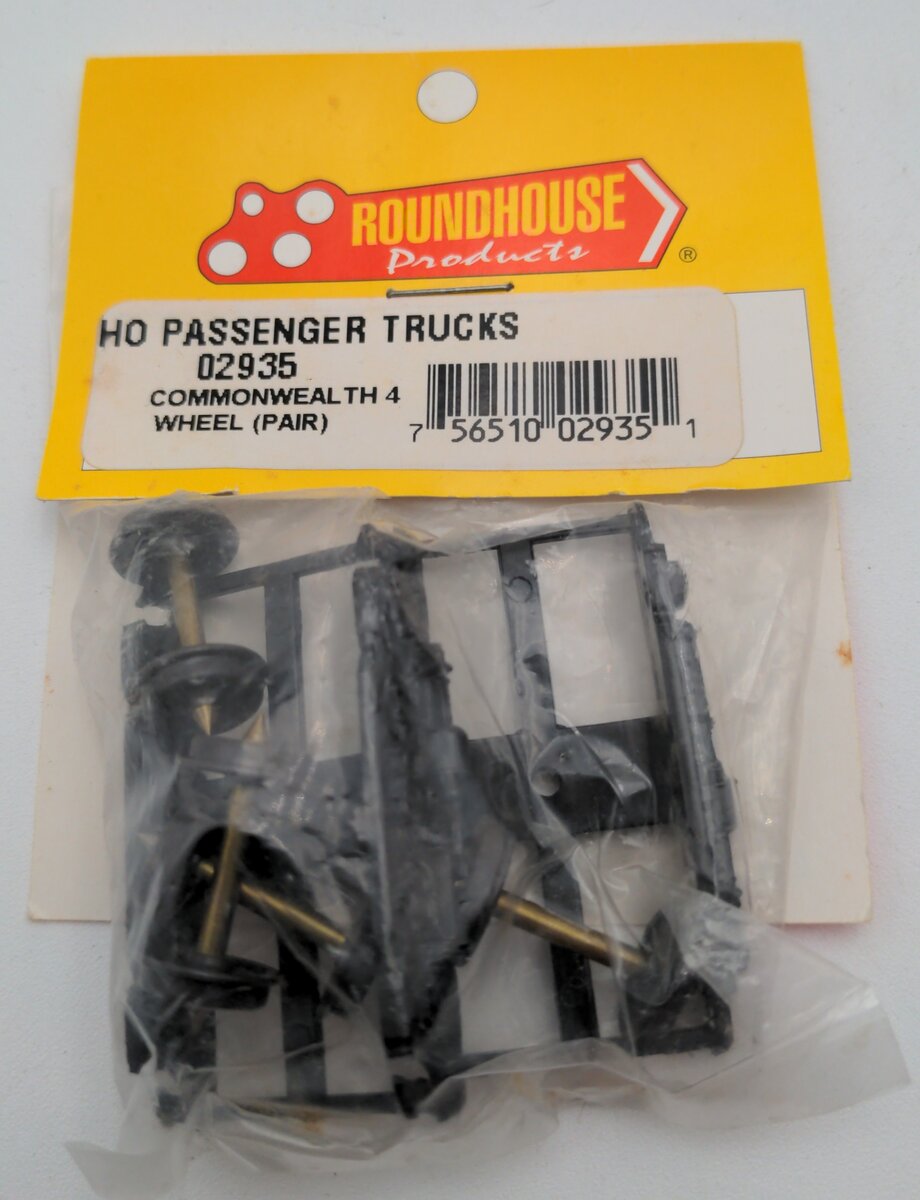 Roundhouse 02935 Ho Passenger Trucks Common Wealth 4 Wheel (Pair of 2)