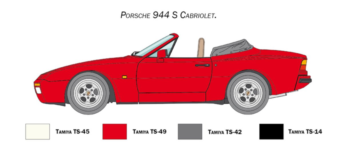 Italeri 3646 1:24 Porsche 944S Cabrio Plastic Model Car Kit