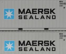 JTC Model Trains 205334 N Maersk Sealand 20' Standard C.S. Container (Pack of 2)
