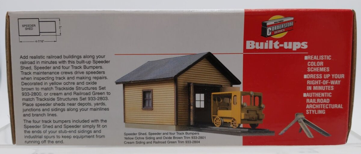Walthers 933-2804 HO Build-Ups Speeder Shed/Speeder Track & 4-Track Bumpers