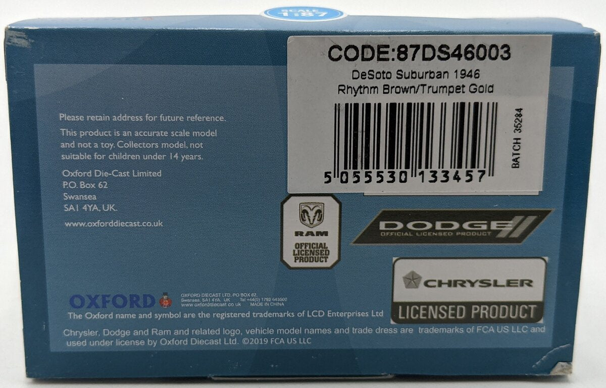 Oxford Diecast 87DS46003 HO 1:87 DeSoto Suburban 1946