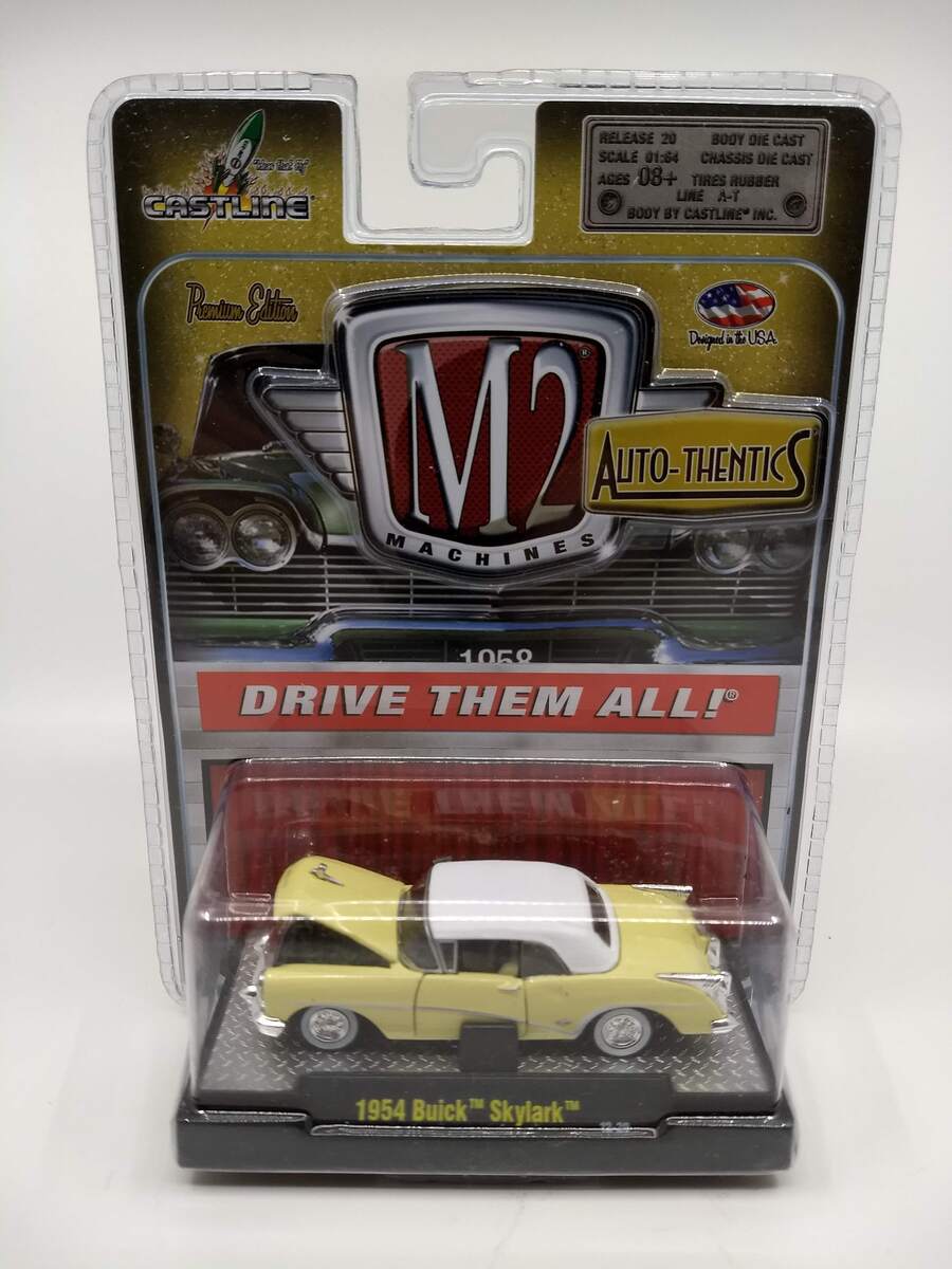 M2 Machines 31500 1:64 1954 Buick Skylark Yellow/White Premium R20 (Set of 6)