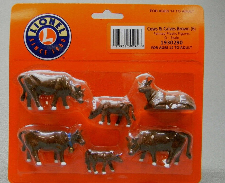 Lionel 1930290 O Scale Brown Cows and Calves (Set of 6)