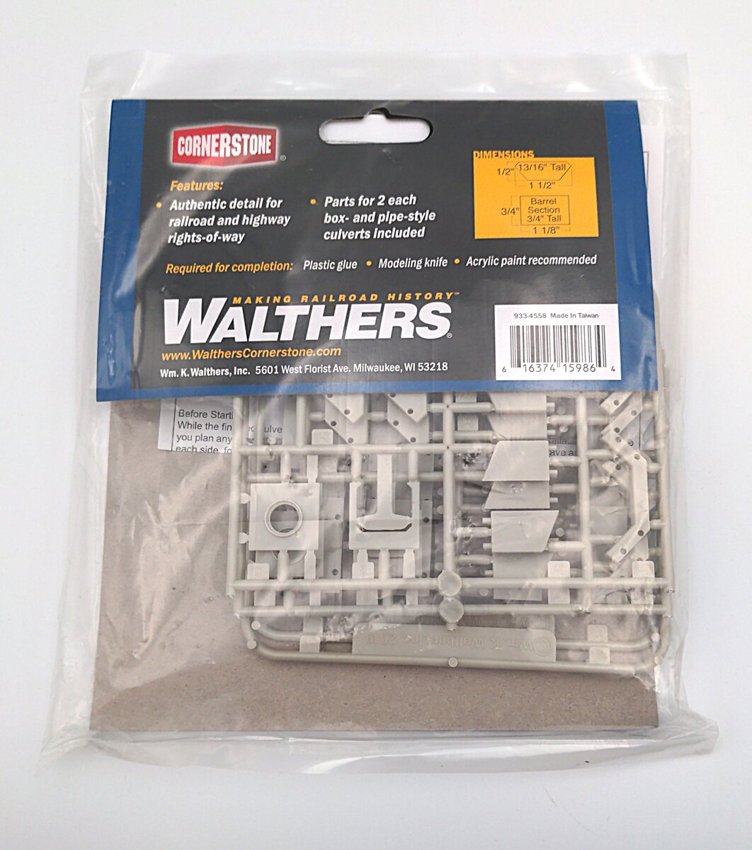 Walthers 933-4558 HO Concrete Culverts Kit