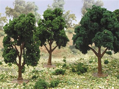 JTT Scenery Products 92129 N 2.5" - 3.5" Green Deciduous Trees (Set of 6)
