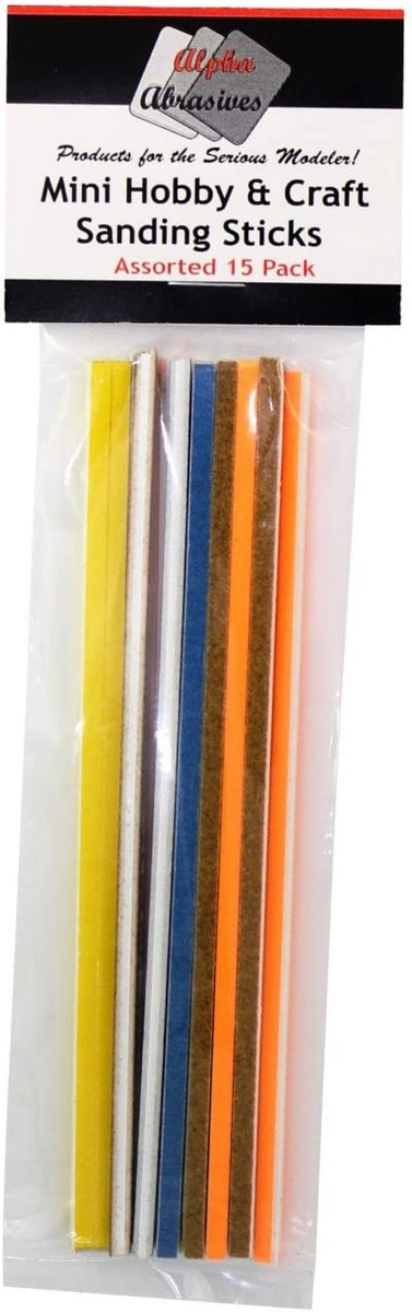 Alpha Abrasives 0101 Mini Hobby and Craft Sanding Sticks (Set of 15)