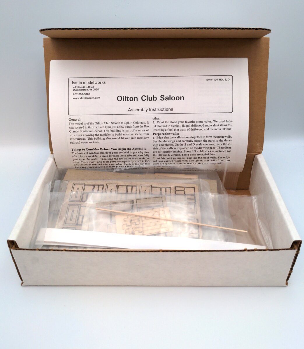 Banta Model Works 2112 HO Oilton Club Saloon Building Kit