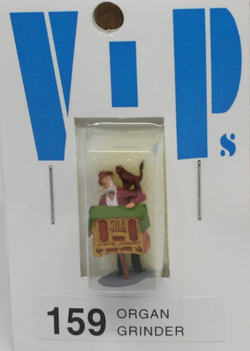 E-R Models 159 HO Scale Preiser VIPs Organ Grinder Figure with Monkey