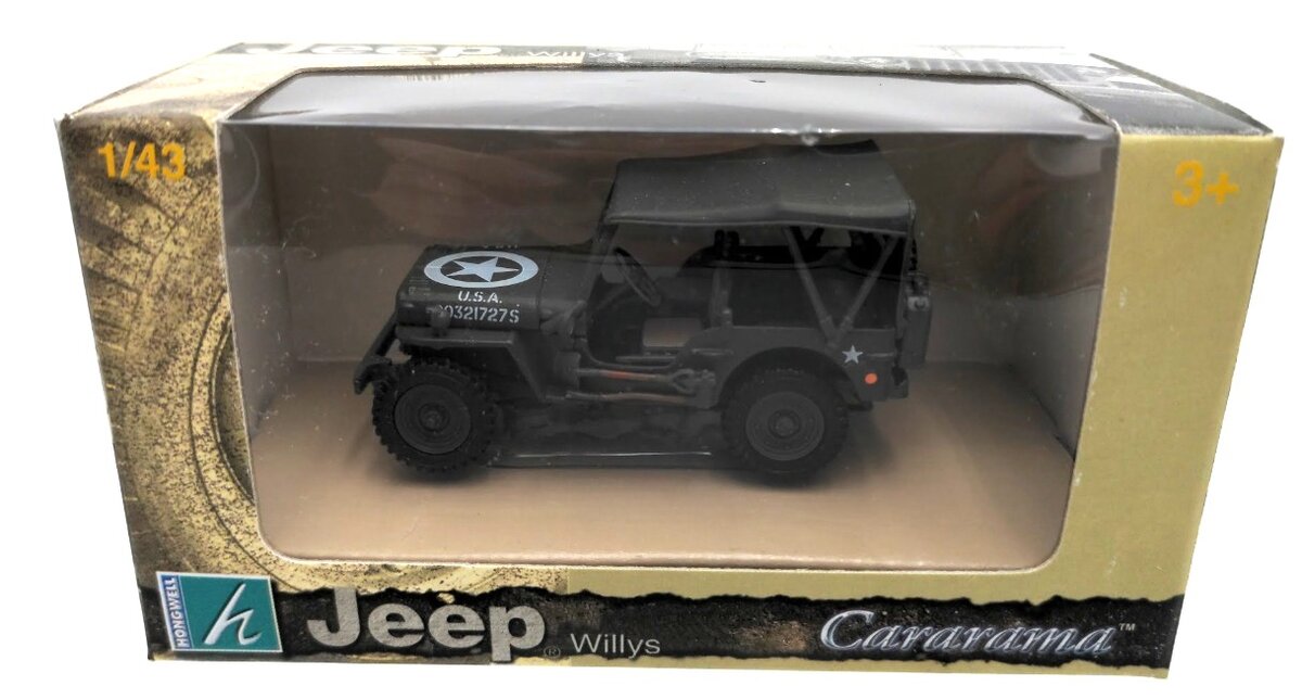 Hongwell 950 HO Scale By Cararama Jeep Willys U.S.A. # 203217275