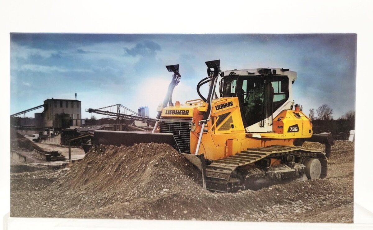 NZG 1010 1:50 Scale Yellow/White Liebherr PR736 G8 Crawler Dozer Tractor Diecast