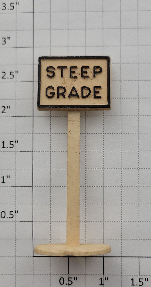 Marx PS-1-SG Steep Grade Railroad Sign