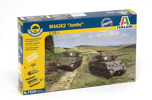 Italeri 7520 1:72 M4A3E2 Sherman Jumbo Tank Plastic Model Kit
