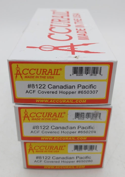 Accurail 8122 HO Canadian Pacific ACF Covered Hopper Kit (Set of 3)