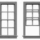 Tichy 8070 HO 60" W x 62" H 4/4 Double Hung 2 Unit Window