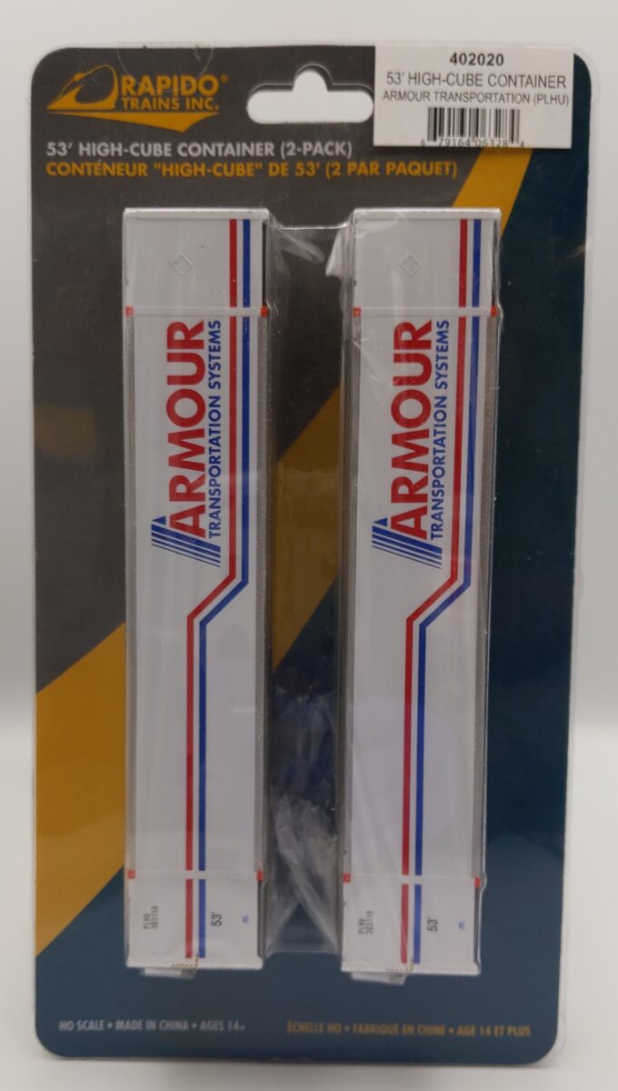 Rapido Trains 402020 HO Armour Transportation 53' High Cube Container (Set of 2)