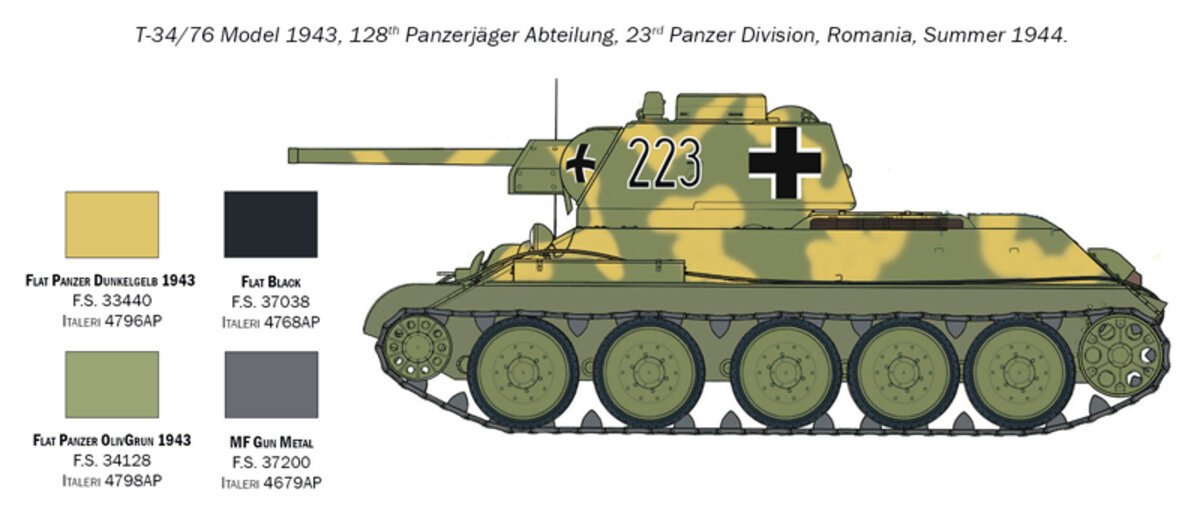 Italeri 7078 1:72 T-34/761943 Russian Military Tank Model Kit