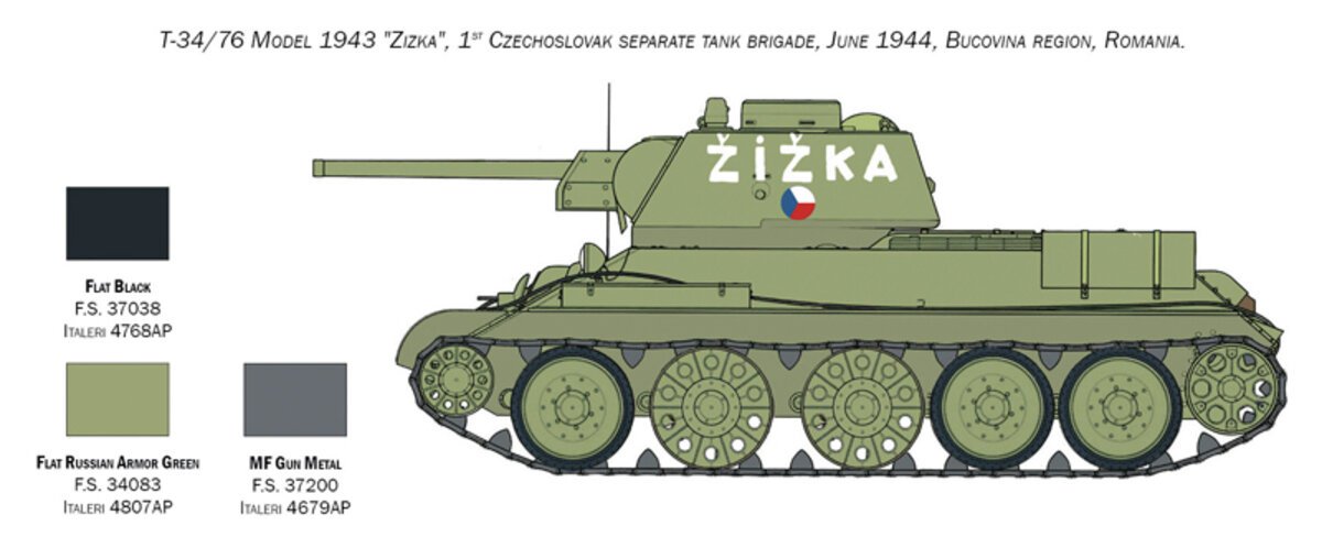 Italeri 7078 1:72 T-34/761943 Russian Military Tank Model Kit