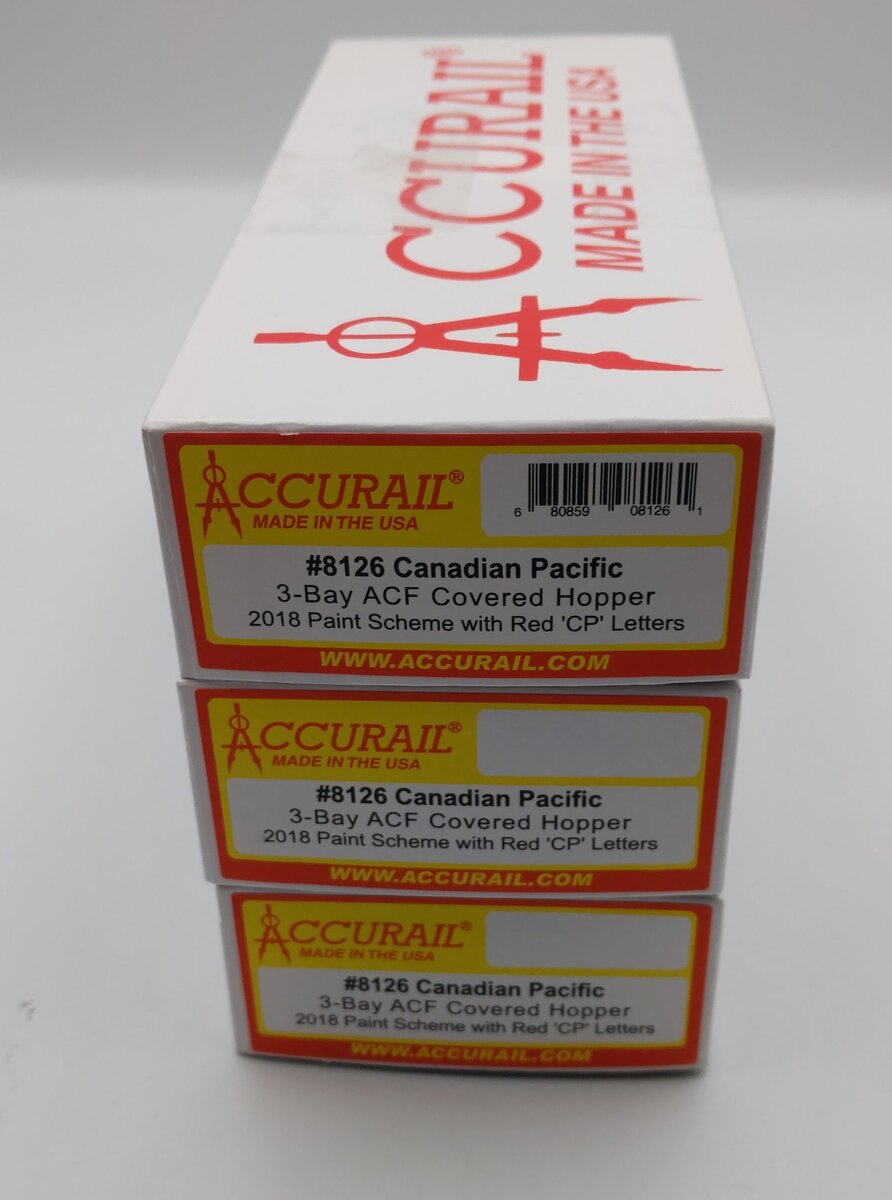 Accurail 8126 HO Canadian Pacific ACF 3-Bay Covered Hopper Car Set (Set of 3)