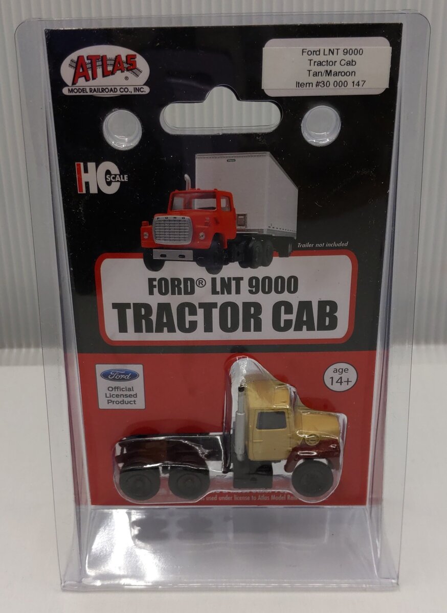 Atlas 30000147 HO Scale Tan/Maroon Ford LNT 9000 Tractor Cab