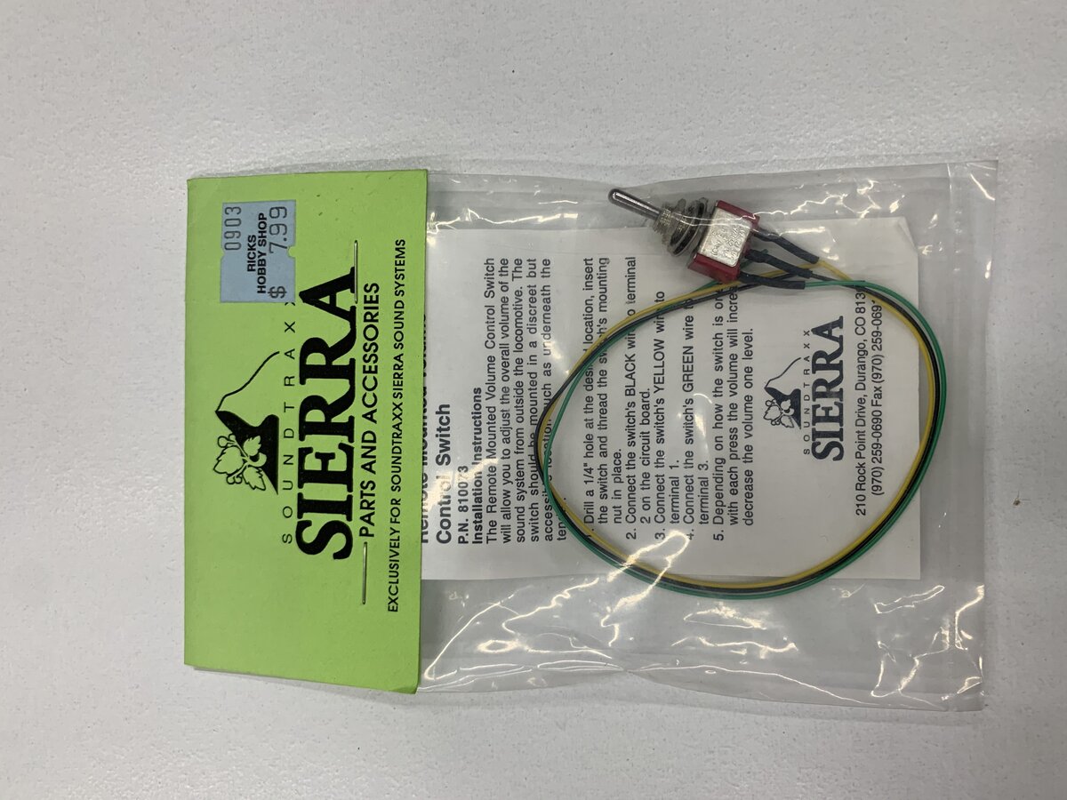 SoundTraxx 810073 Sierra Sound System Remote Mounted Volume Control Switch