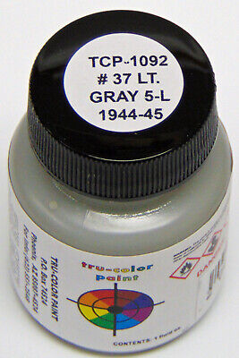 Tru-Color 1092 #37 Light Gray 5-L Acrylic Model Paint - 1 oz. Bottle