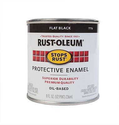 Testors 7776730 Flat Black Stops Rust Spray Paint & Rust Prevention - 8 oz. Can