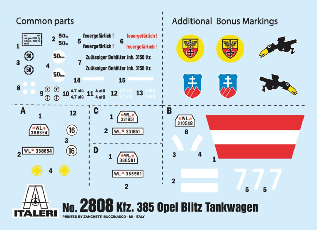 Italeri 2808 1:48 Battle of Britain Opel Blitz er Military Tank Model Kit