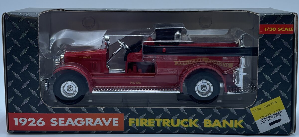 Ertl 5710 1:30 Die Cast John Deere Seagrave Firetruck Bank