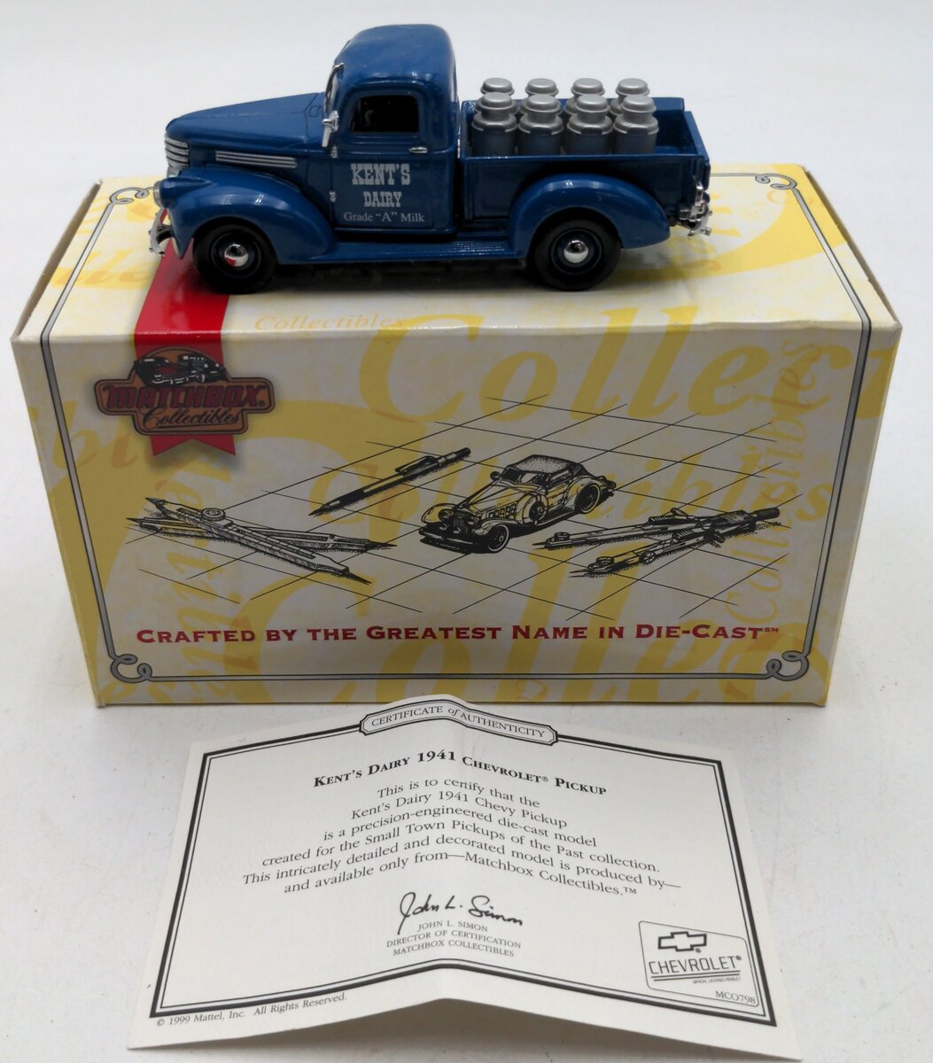 Matchbox YYM38042 1:43 Scale 1941 Diecast Chevy "Kents Dairy" Town Pickup