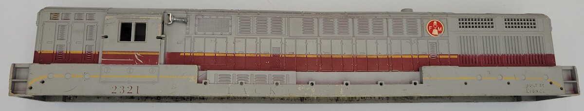 Lionel 2321-2 Gray Lackawanna FM Body Shell with Horns, without Handrails