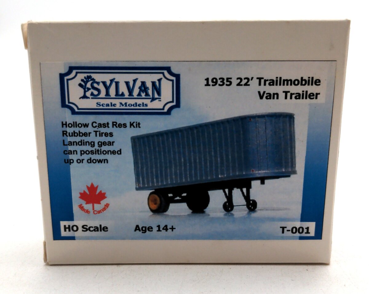 Sylvan Scale Models T-001 HO Scale 1935 22' Trailmobile Van Trailer Kit
