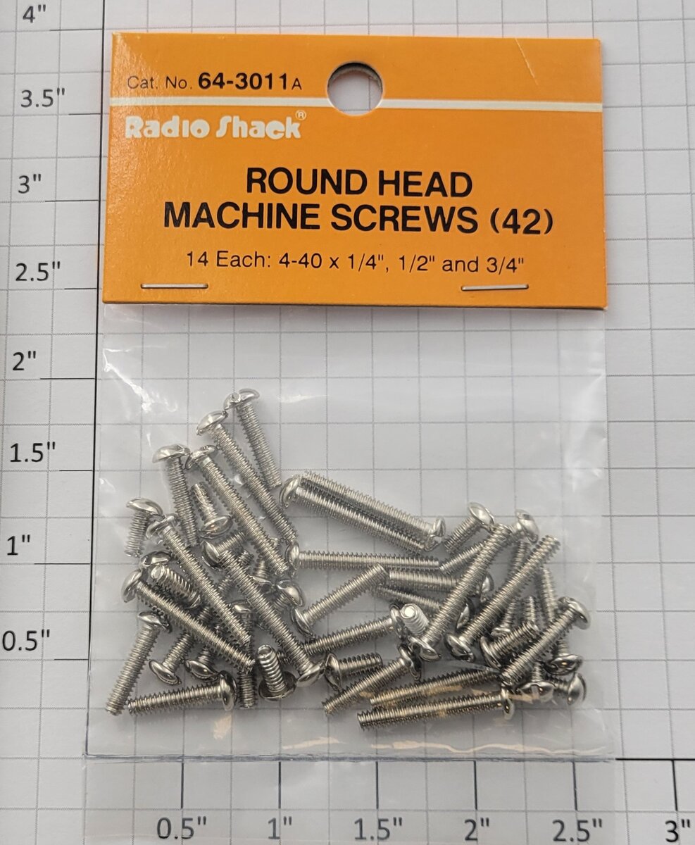Radio Shack 64-3011 Round Head Machine Screws (Pack of 42) #4-40