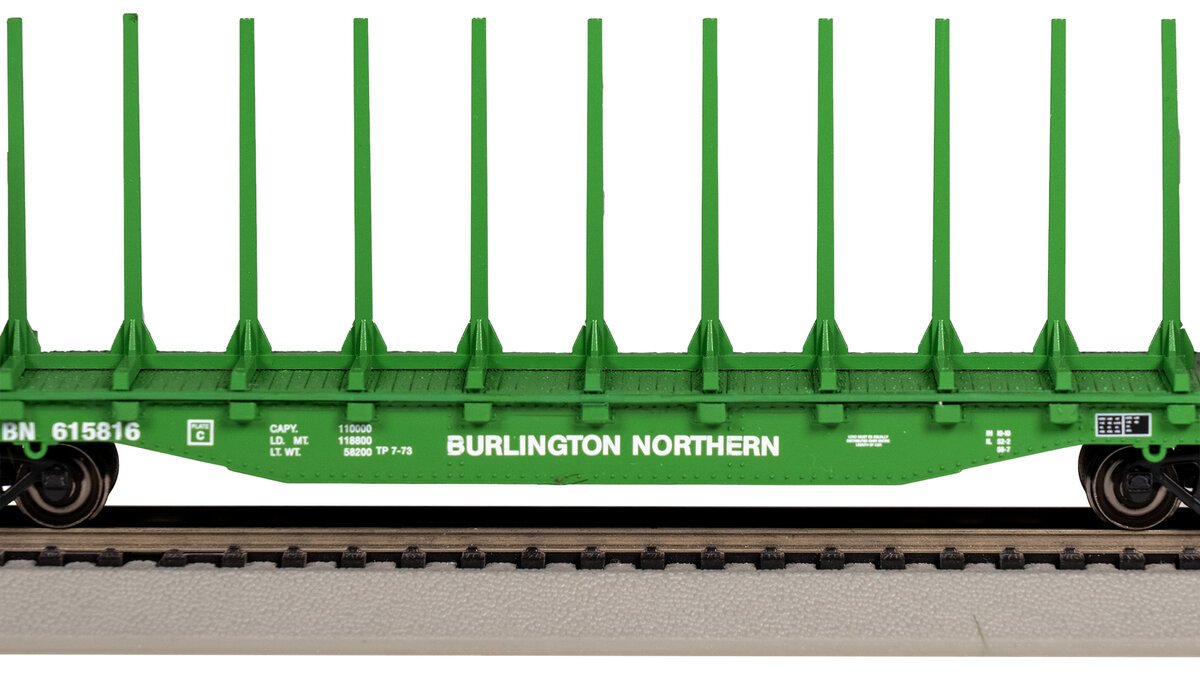 Bachmann 12903 HO Burlington Northern 52' Center-Beam Flatcar #615816