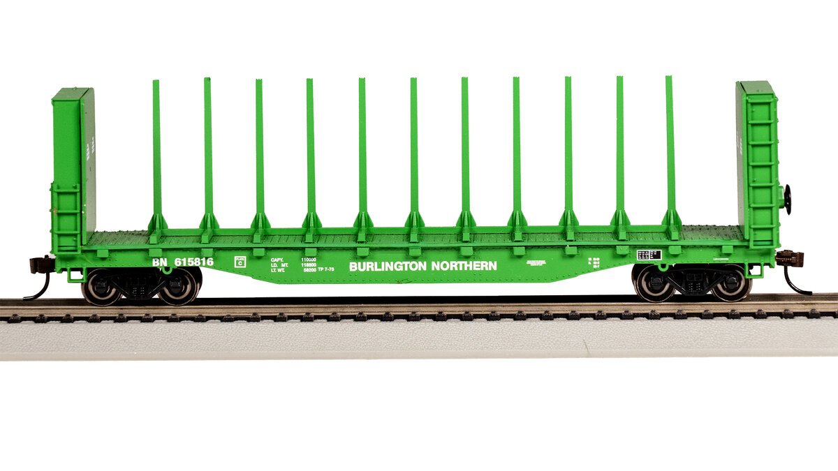 Bachmann 12903 HO Burlington Northern 52' Center-Beam Flatcar #615816