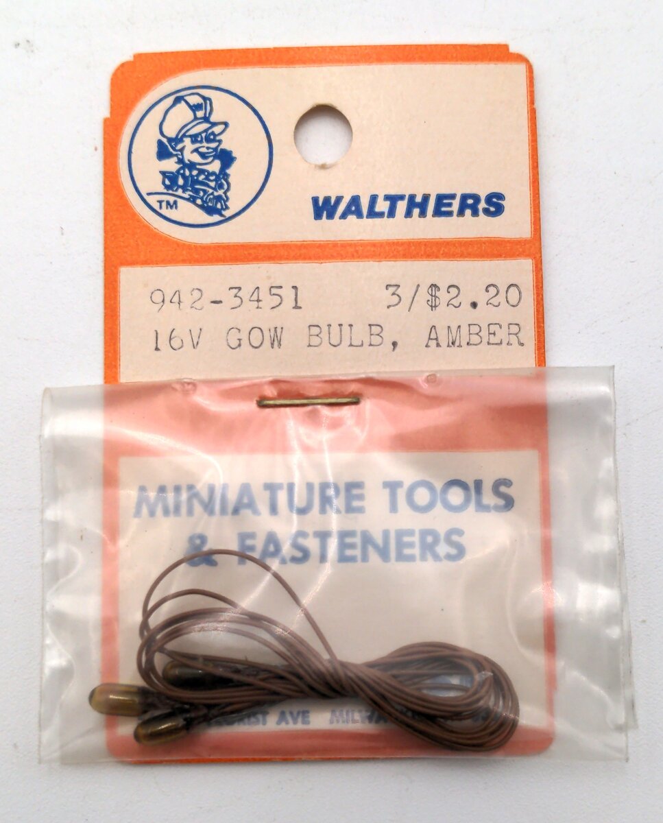 Walthers 942-3451 Grain-0-Wheat Bulb 16V Amber (Pack of 3)