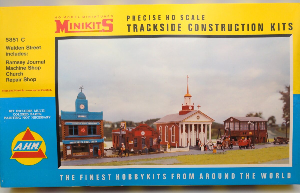 AHM 5851 C HO Walden Street: Ramsey, Machine, Church, Repair Shop Buildings Kit