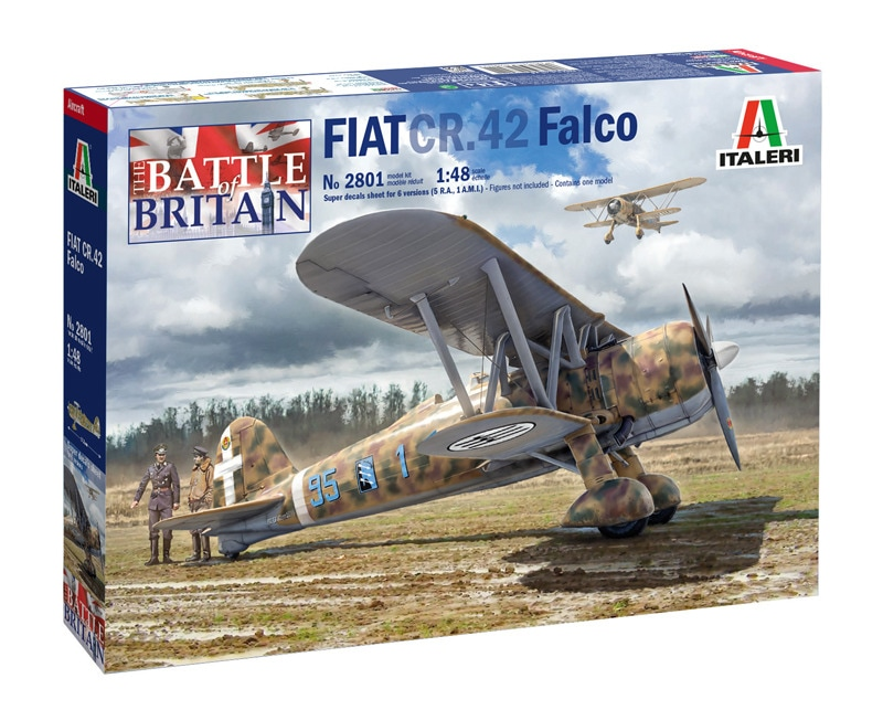 Italeri 2801 1:48 Battle of Brain Fiat CR42 'Falco' Military Aircraft Plane Kit