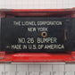 Lionel 26-1 Red Bumper with Aluminum stopper