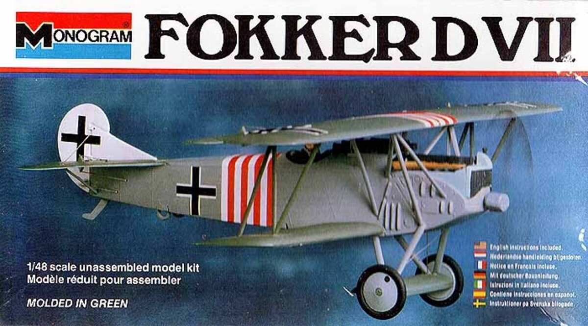 Monogram 5203 1:48 Fokker D VII Model Military Aircraft Plane Model Kit