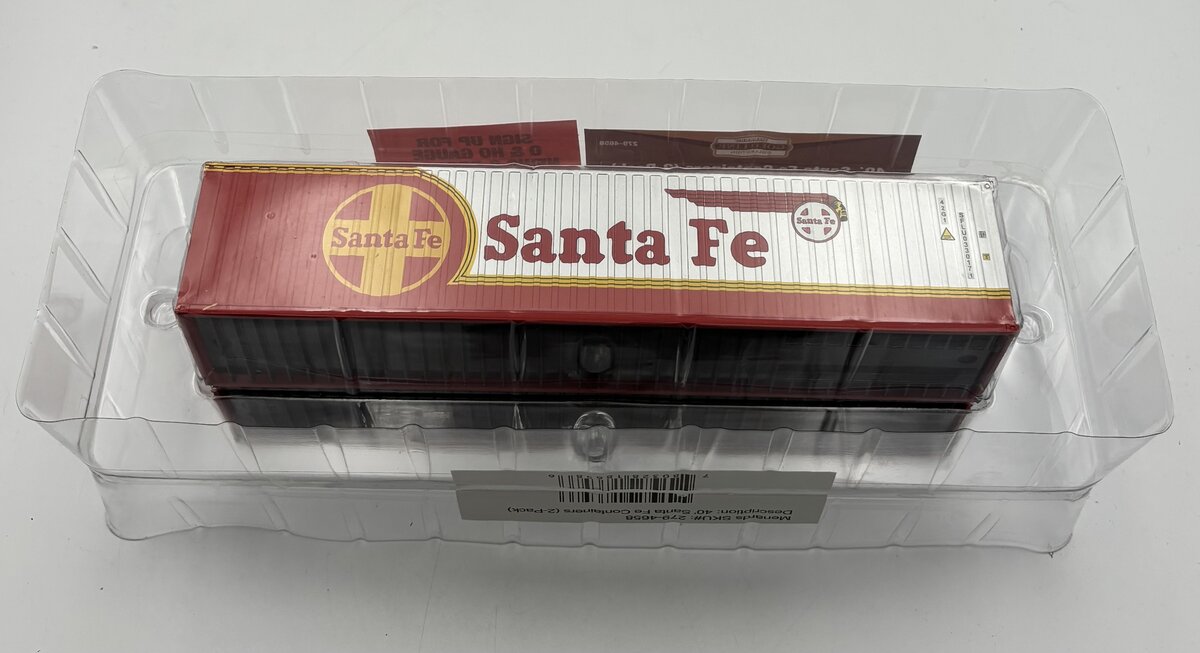 Menards 279-4658 O Gauge 40' Santa Fe Containers (Set of 2)
