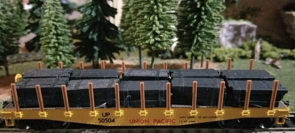 F+N Models 82101 Gondola & Flat Car Banded Railroad Ties Load (Pack of 7)
