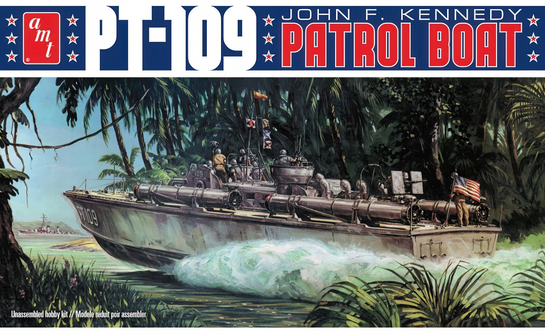 AMT 1233 1:64 John F. Kennedy PT-109 Patrol Boat Plastic Model Kit